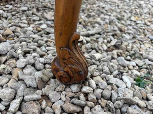 Vintage Walnut Cocktail Cabinet With Queen Anne Legs And Ball Carved Feet