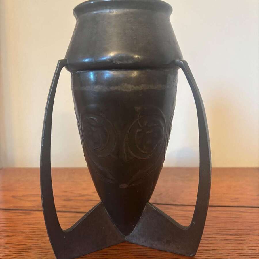 Archibald Knox Liberty %26 Co Tudric Pewter Vase "Rocket Bomb Vase"