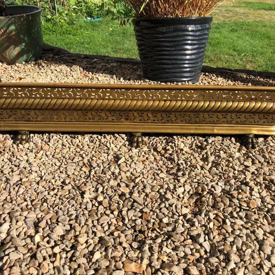 19th Century Antique/Vintage Brass /Copper Fire Kerb Fender With Paw Feet