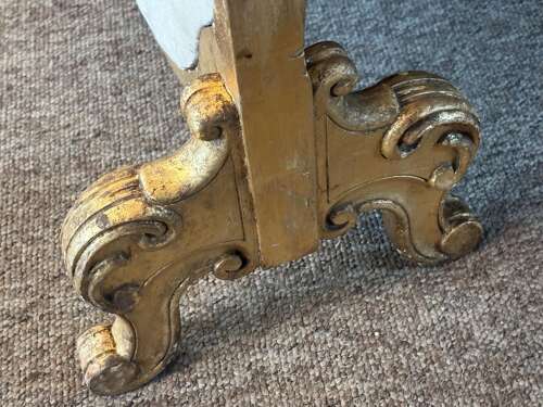 Antique French Georgian Period Tapestry Large Gilt Gesso Rocco Fire Screen Stand
