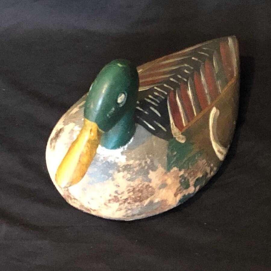 Vintage Wooden Decoy Duck, 1950s