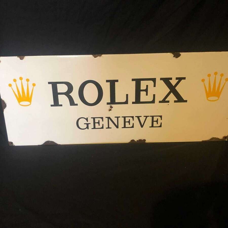 Vintage Enamel Rolex Geneve Sign