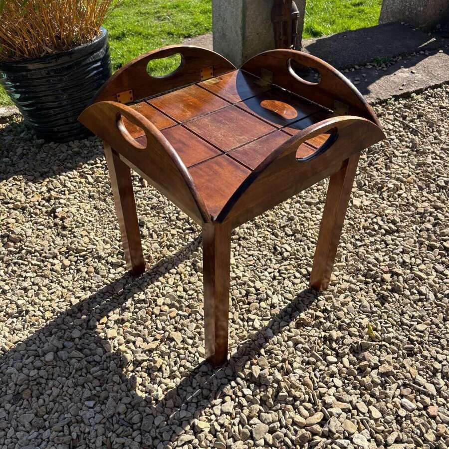 Good Quality Mahogany Butler's Table/ Tray / Brass Hinges Detachable Tray