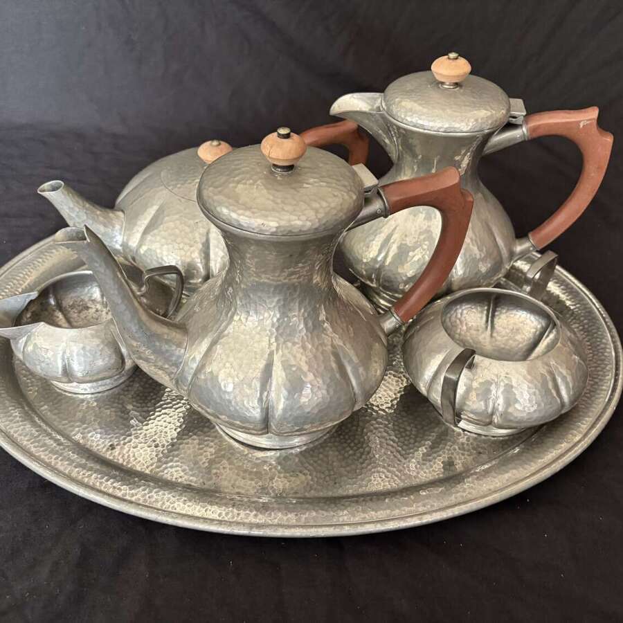 Antique Tudric Pewter Tea Coffee Set 01539 Liberty Co Archibald Knox